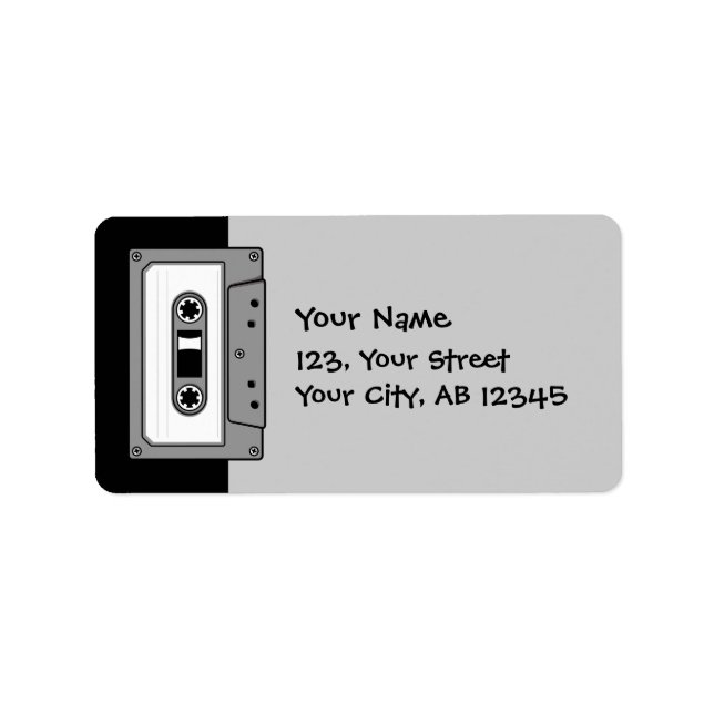 Etiqueta Cinta cassette de audio gris (Frente)