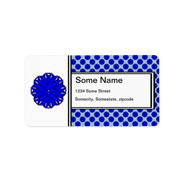 Etiqueta Cinta de flores azules de Kenneth Yoncich (Frente)