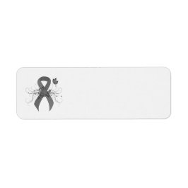 Etiqueta Cinta de sensibilización gris con mariposa