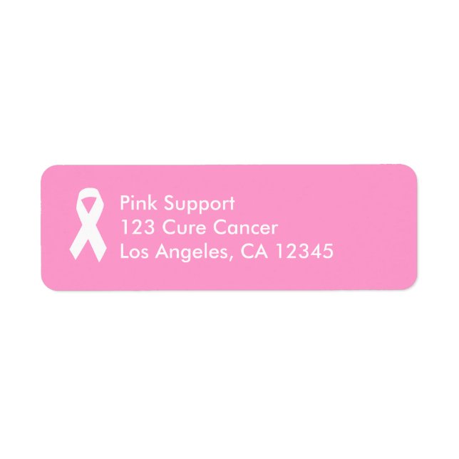 Etiqueta Cinta de sensibilización rosa y blanca (Frente)