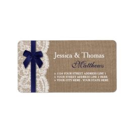 Etiqueta Cinta Naval En Boda Burlap & Lace