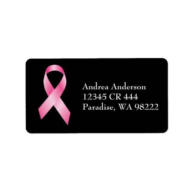 Etiqueta Cinta rosa - Conciencia sobre el cáncer de mama (Frente)