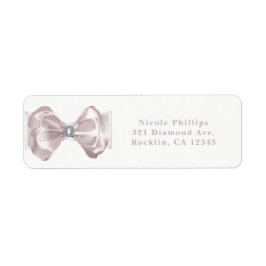 Etiqueta Cinta Rosa y Diamantes Invitación Elegante