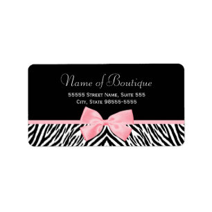 Etiqueta Cinta rosada verdadera del estampado de zebra de