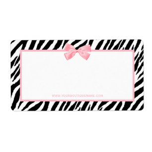Etiqueta Cinta rosada verdadera del estampado de zebra de