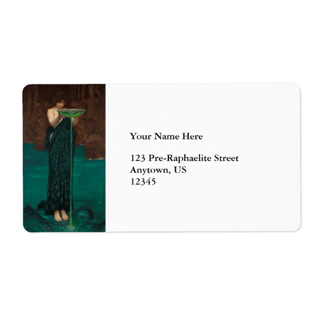 Etiqueta Circe Invidiosa por Waterhouse (Frente)