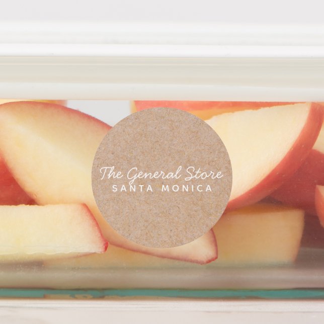 Etiqueta circular de Kraft simple y limpia (Fijada)