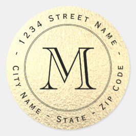 Etiqueta circular de la dirección de retorno del m