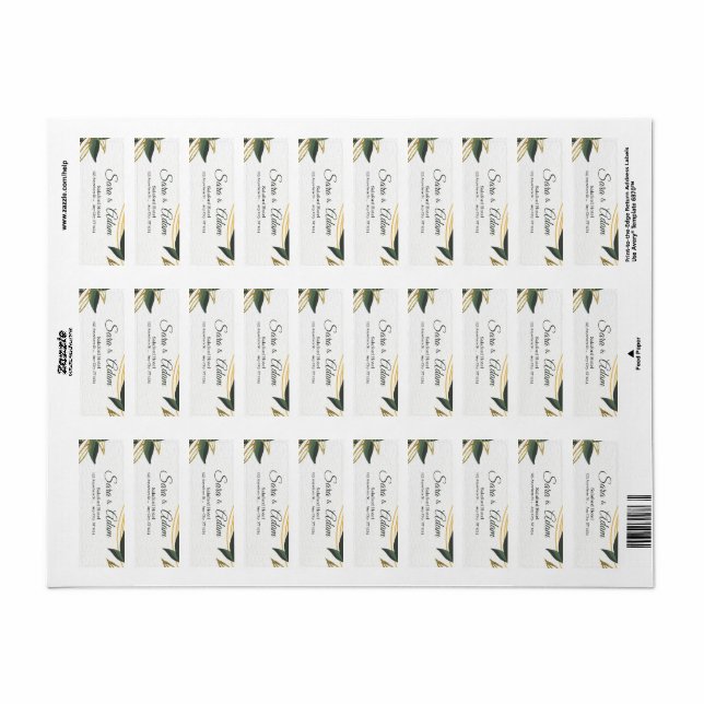 Etiqueta Círculo Botánico de Oro Elegante (Hoja Entera)