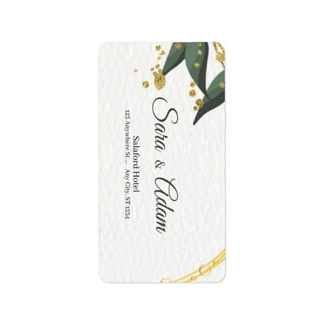 Etiqueta Círculo Botánico de Oro Elegante (Frente)