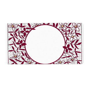 Etiqueta Círculo con borde de margarita