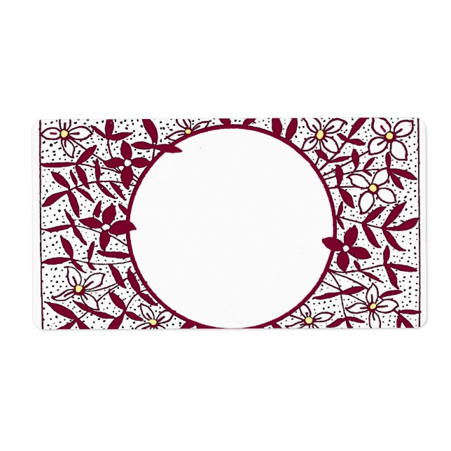 Etiqueta Círculo con borde de margarita (Frente)