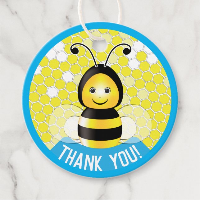 Etiqueta Círculo de abeja feliz (Anverso)
