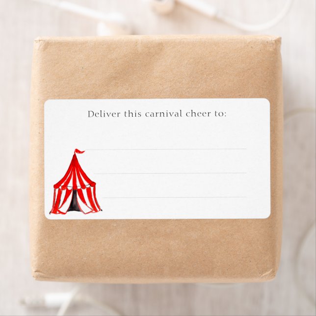 Etiqueta Círculo de Carnaval Rojo Grande Top Niños con carp (In situ)