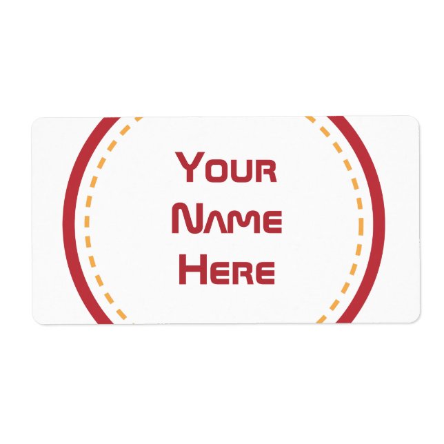 Etiqueta Círculo Naranja rojo (Frente)