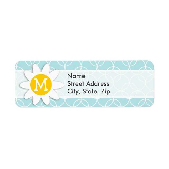 Etiqueta Círculos azules para bebés; margarita (Frente)