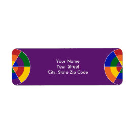 Etiqueta Círculos de arcoiris geométricos del Orgullo LGBT 