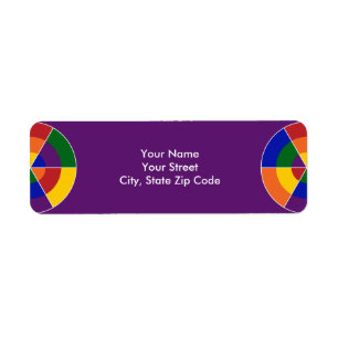 Etiqueta Círculos de arcoiris geométricos del Orgullo LGBT 