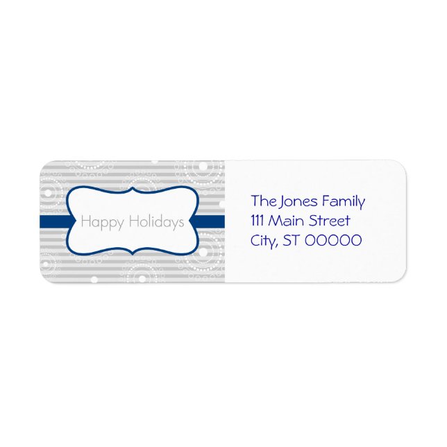 Etiqueta Círculos navidades - Plata azul (Frente)