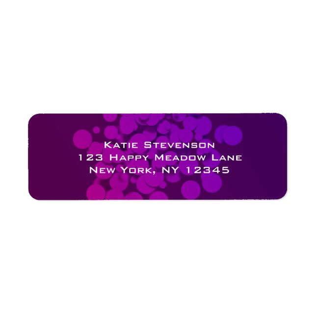 Etiqueta Círculos púrpura Resumen Fondo (Frente)