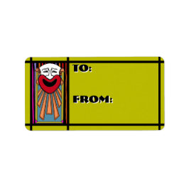 Etiqueta Circus Arts - Payaso feliz (De las etiquetas)