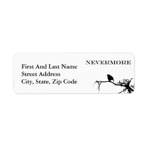 Etiqueta Cita del poema Edgar Allan Poe de Nevermore Raven
