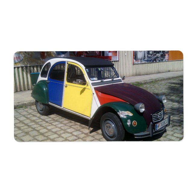 Etiqueta Citroen colorido 2 CV (Frente)