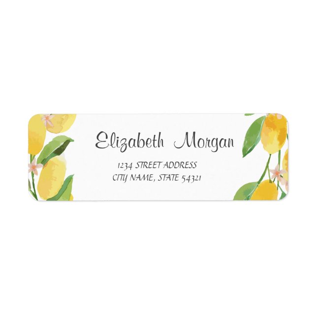 Etiqueta Citrus lemons acuarela (Frente)