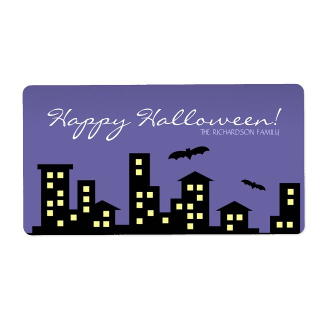 Etiqueta Cityscape Halloween (Frente)