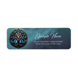 Etiqueta Ciudad a la sombra del lujoso árbol de la vida.