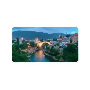 Etiqueta Ciudad de Mostar - Bosnia y Herzegovina