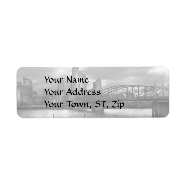 Etiqueta Ciudad - Pittsburgh, PA - Puente Smithfield BW (Frente)