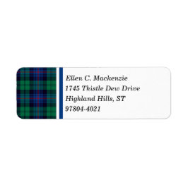 Etiqueta Clan Armstrong Royal Blue y Green Tartán