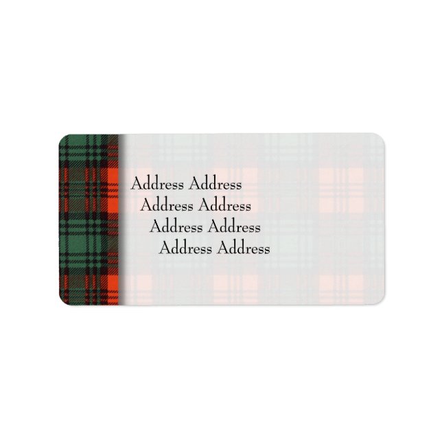 Etiqueta Clan de Kerr Plaid Scottish tartan (Frente)