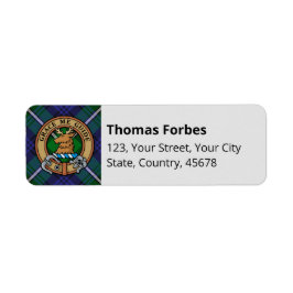 Etiqueta Clan Forbes Escudo sobre Tartán