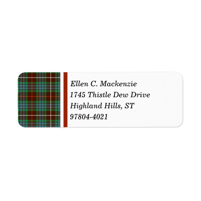 Etiqueta Clan Fraser Hunting Tartán (Frente)