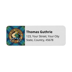 Etiqueta Clan Guthrie Escudo por Tartán