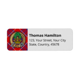 Etiqueta Clan Hamilton Red Tartan