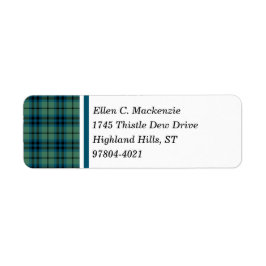 Etiqueta Clan Keith Green y Blue Ancient Scottish Tartan
