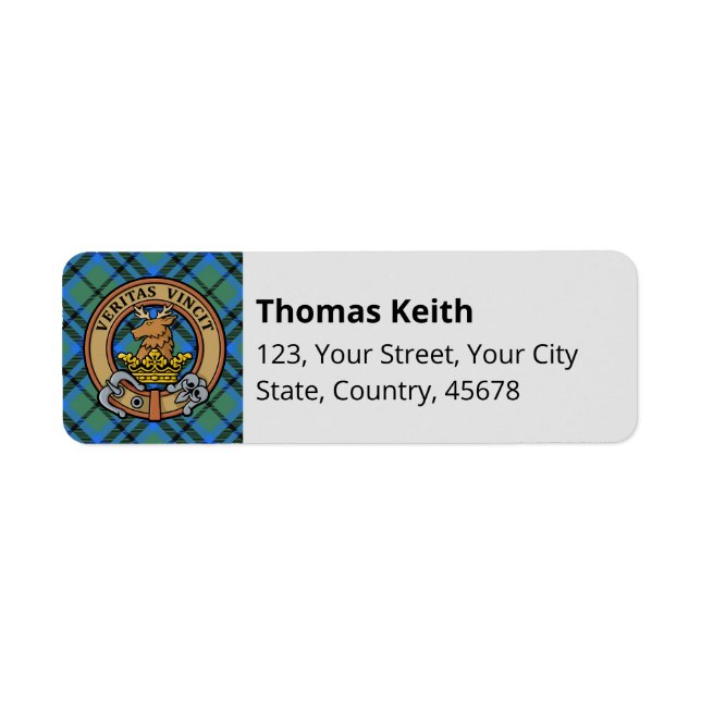Etiqueta Clan Keith Tartan (Frente)