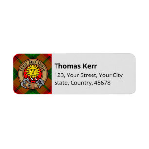 Etiqueta Clan Kerr Escudo por Tartán