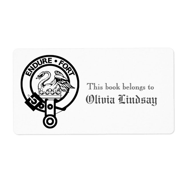 Etiqueta Clan Lindsay Escudo Personalizado Bookplate (Frente)