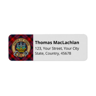 Etiqueta Clan MacLachlan Escudo sobre Tartán