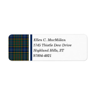 Etiqueta Clan MacMillan Caza moderna Tartán