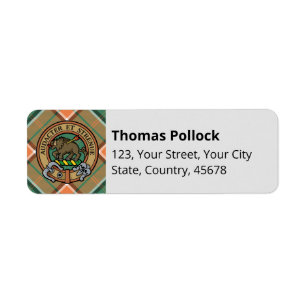 Etiqueta Clan Pollock Tartan