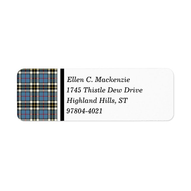 Etiqueta Clan Thompson Blue Dress Tartán (Frente)
