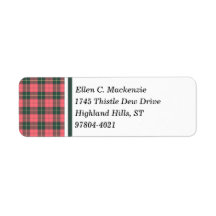 Clan Wallace Pink and Dark Green Weathered Tartán