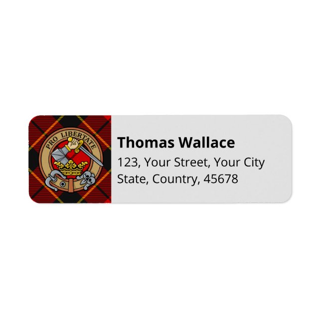 Etiqueta Clan Wallace Tartan (Frente)