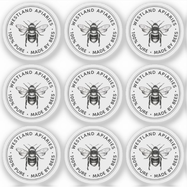 Etiqueta clara para las calambres de cera de abeja (Anverso)