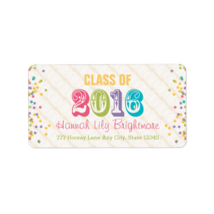 Etiqueta Clase colorida y brillante de 2016